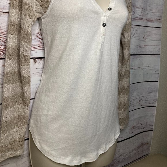 American Rag | Half Button Up Shirt Raglan Sleeve - Picture 3 of 6